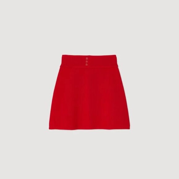 Sandro Red Mini Skirt - Picture 1 of 8